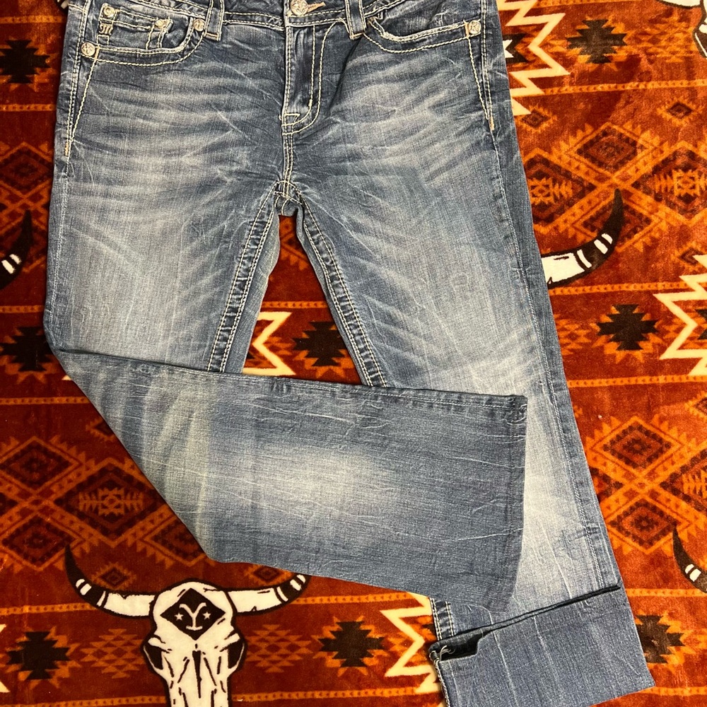 Miss Me Women's Blue Straight Leg Jeans